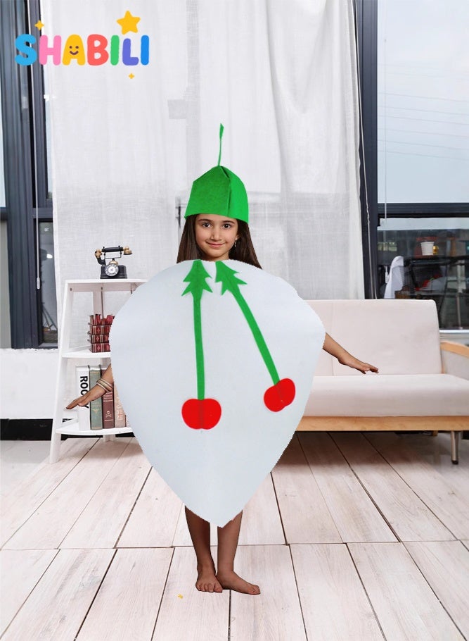 SHABILI Cherry Fruit Costume for Kids, Fancy Dress Outfit for Boys & Girls, Unisex One Size 100–140 cm, Lightweight Non-Woven Fabric, School Performance Party Parade Role Play Cosplay Photo Shoot, Kids Dress Up - Image 2
