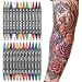 IJIANG Temporary Tattoo Markers for Skin 24Count Colors DualEnd Acrylic Body Markers Pens SkinSafe Waterproof Tattoo Pen Kit Quick Dry Long Lasting Face Painting Kit for Adults Teens Kids - Image 2