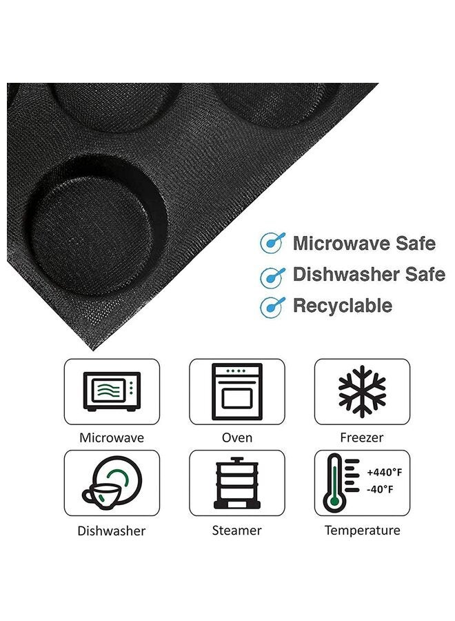 صينية خبز همبرغر، قالب خبز همبرغر شبكي من السيليكون، صينية خبز غير لاصقة لصنع الكعك، قوالب مخبوزات مثقبة رائعة للكعك الخالي من الغلوتين (8 أرغفة، 17.1 × 12.2 × 1.6 بوصة). - Image 4