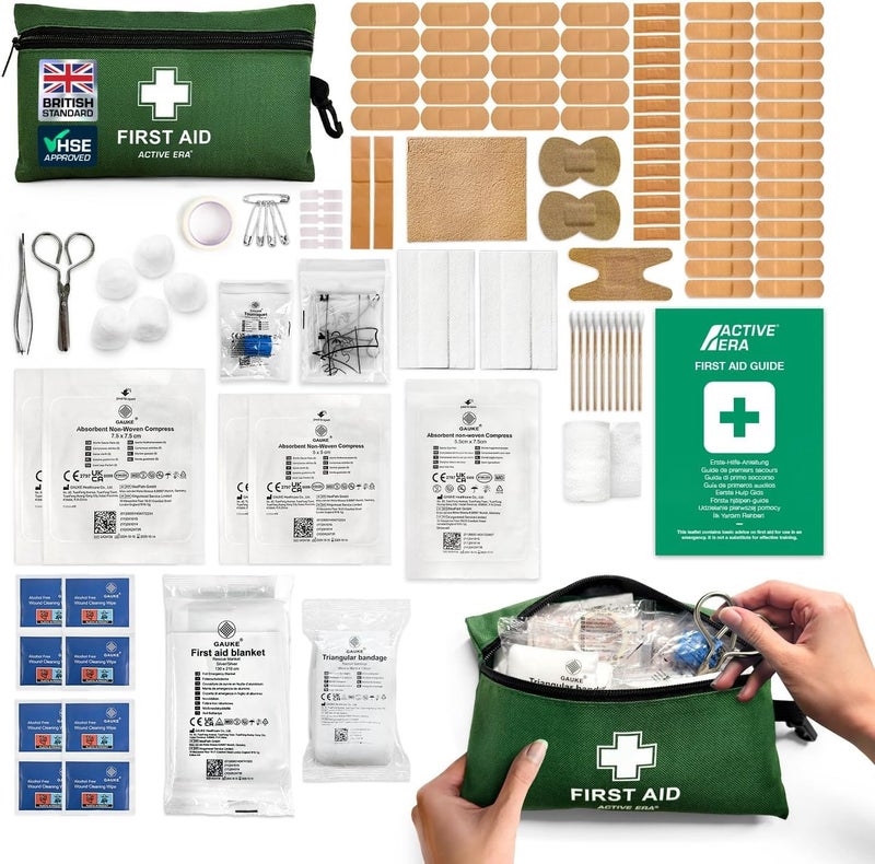 Active Era Premium First Aid Kit - 120 Piece with Eyewash, Cold Ice Packs, and Emergency Blanket - Image 1