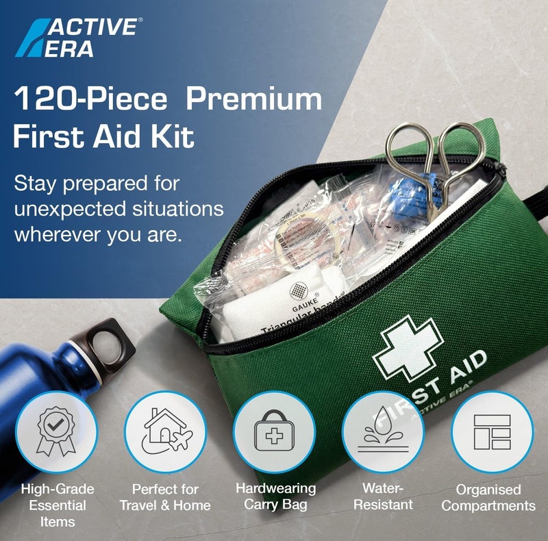 Active Era Premium First Aid Kit - 120 Piece with Eyewash, Cold Ice Packs, and Emergency Blanket - Image 2