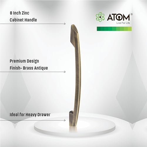 Atom 8.5 inch Zinc Cabinet Pull Handle | Antique Finish | Classic Cabinet Pull Handle for Wardrobe Drawer | Model 545 | Pack of 10 - Image 2