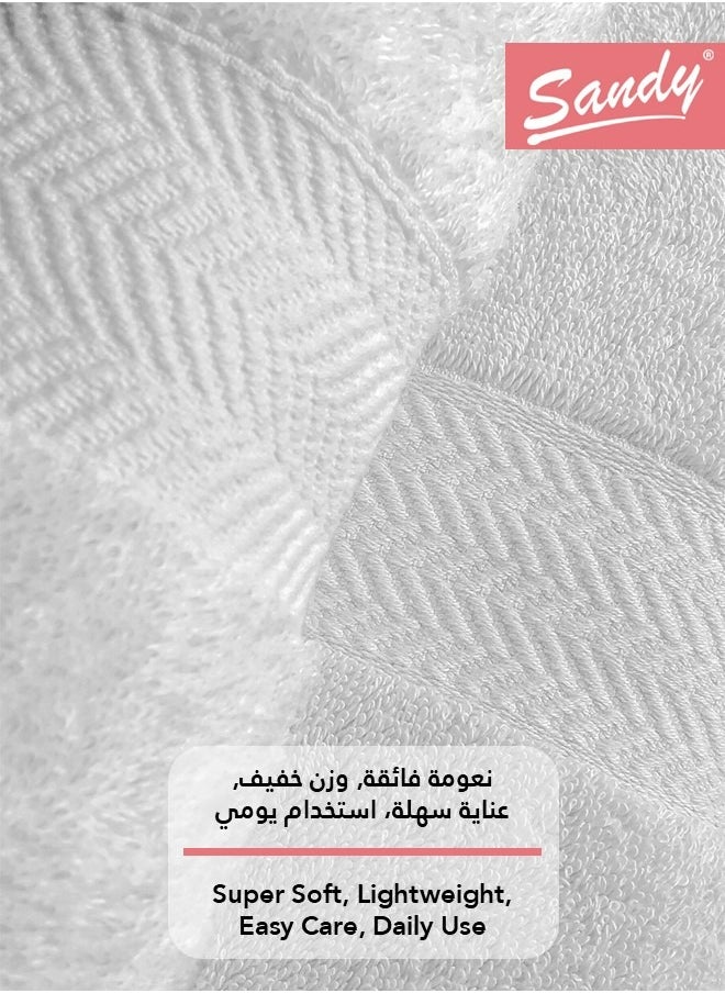 Sandy Sandy Extra Large Bath Towel Premium Hotel Quality 100% Cotton Made in Egypt, Soft Quick Drying and Highly Absorbent (100x180 cm) - White  - Image 3