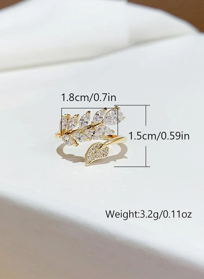 Take Two  Gold Tone Leaf Design Ring for Women | Best Price UAE