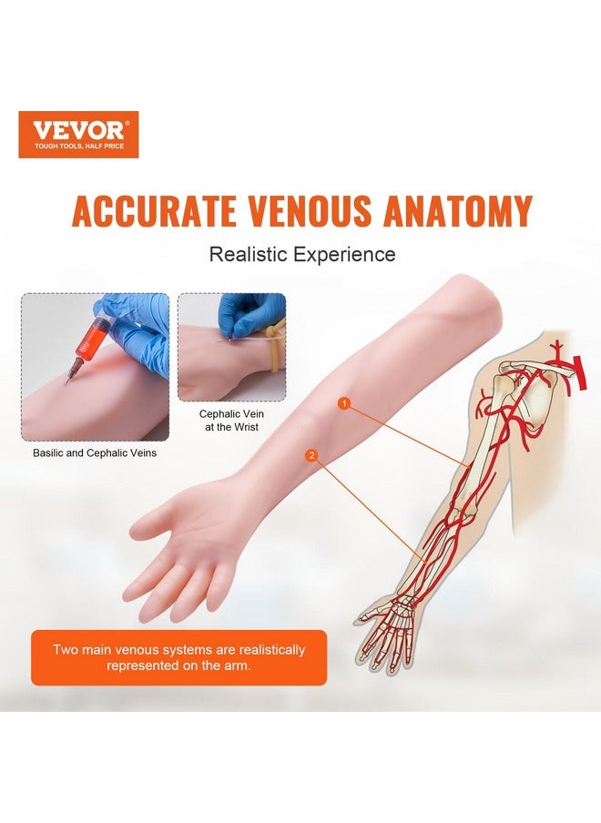 VEVOR - Phlebotomy Practice Kit, Iv Venipuncture Intravenous Training Kit, High Simulation Iv Practice Arm Kit With Carrying Bag, Practice And Perfect Iv Skills, For Students Nurses And Professionals - Image 1