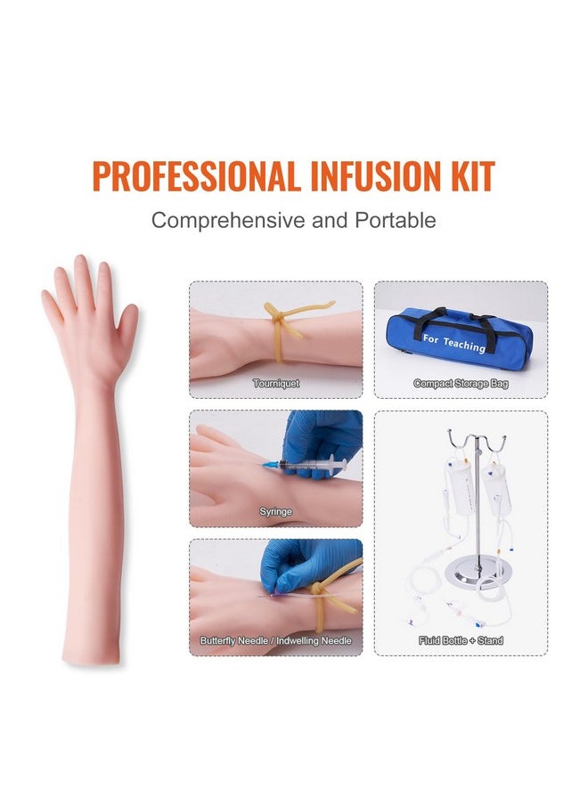 VEVOR - Phlebotomy Practice Kit, Iv Venipuncture Intravenous Training Kit, High Simulation Iv Practice Arm Kit With Carrying Bag, Practice And Perfect Iv Skills, For Students Nurses And Professionals - Image 1