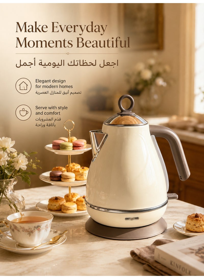 Three sheep Electric Tea Kettle, 1.7L Hot Water Boiler Heater Pot, Retro Small Electric Kettle, 100% Stainless Steel BPA Free Electric Teapot, Auto Shut-Off & Boil-Dry Protection - Image 5