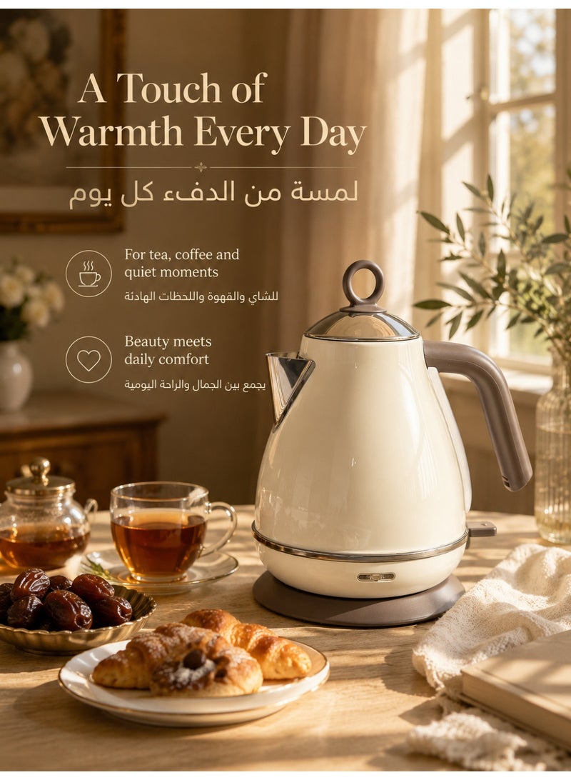Three sheep Electric Tea Kettle, 1.7L Hot Water Boiler Heater Pot, Retro Small Electric Kettle, 100% Stainless Steel BPA Free Electric Teapot, Auto Shut-Off & Boil-Dry Protection - Image 4