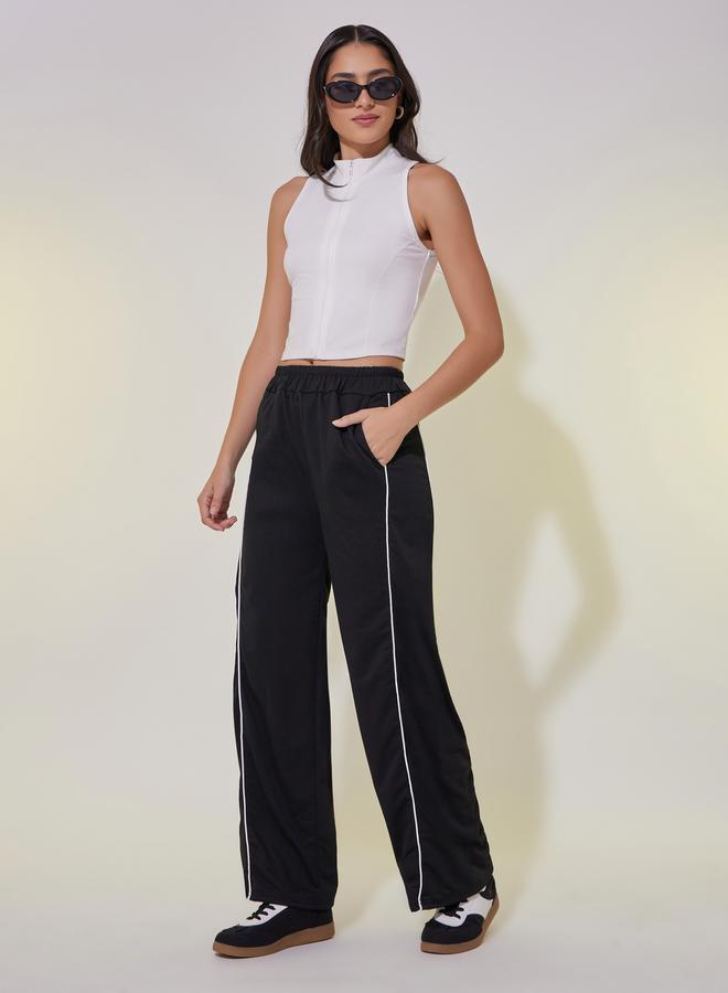 Take Two Contrast Piping Detail Straight Leg Pants  - Image 1