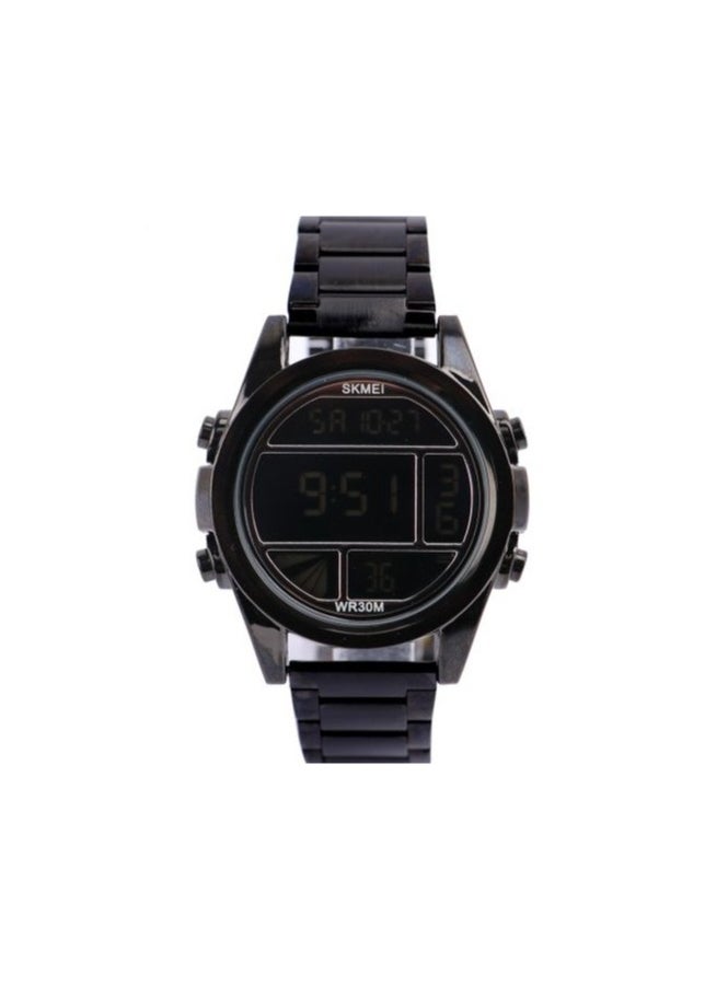 SKMEI - Skmei Men’s Casual Digital Watch -Black Band Stainless Steel Band Skm3 - Image 1
