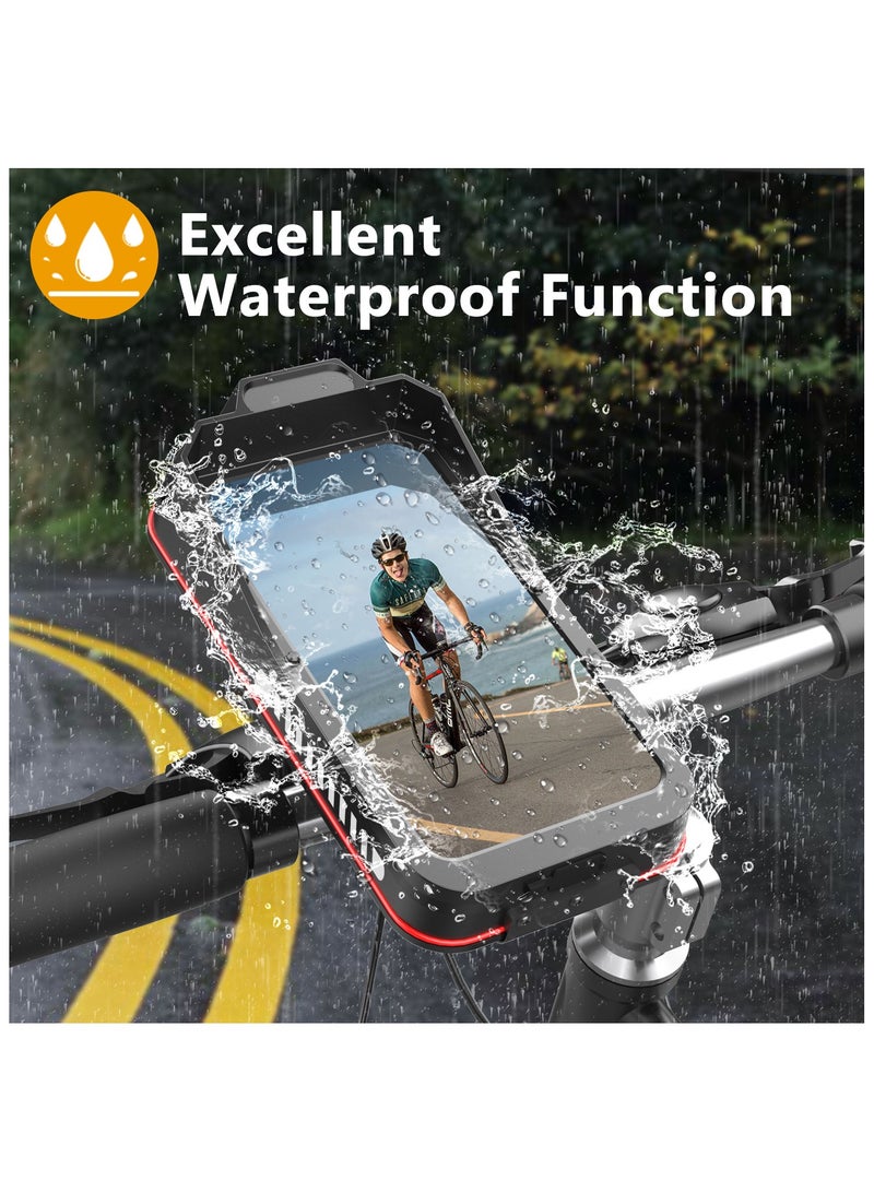 Soofam Universal Motorcycle & Bike Phone Mount, Waterproof Handlebar Grip with Storage Compartment for Keys/Cards, Fits 4.7-7" Phones (iPhone/Samsung) - Image 2
