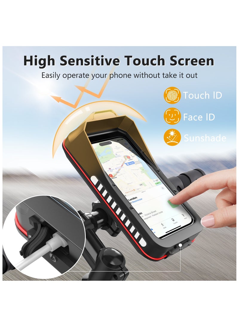 Soofam Universal Motorcycle & Bike Phone Mount, Waterproof Handlebar Grip with Storage Compartment for Keys/Cards, Fits 4.7-7" Phones (iPhone/Samsung) - Image 3