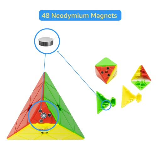 Cubelelo Drift Pyraminx M (Magnetic) Puzzle | Toys for Kids 4 5 6 7 8 to 14 Years Old & Above Boys Girls All Ages | Stickerless Pyramid Triangle High Speed Gift Cube Toy | Travel Friendly - Image 3