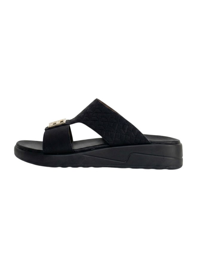 Ferrini Men’s Arabic Slippers – Cross-Strap Slip-On Design_Black - Image 4