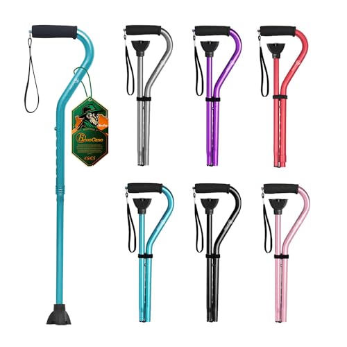 BeneCane Walking Cane for Men Women Adjustable Cane with Offset Soft Cushioned Handle Portable Lightweight Sturdy Mobility Walker Aid for Elderly Seniors Collapsible Cane Blue - Image 2