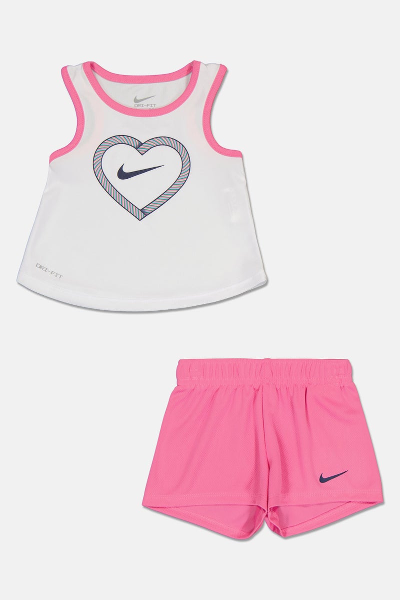 Nike Toddlers Girl 2 Pieces Graphic Print Sleeveless Top And Shorts Set, Multicolor - Image 2