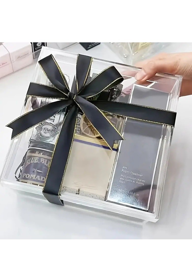 Acrylic Storage Box with Lid, Cube Organizer for Candy, Cookies, Coins, Tea, Cosmetics, Jewelry and Accessories - Durable Clear Plastic Container, Baskets, Bins & Containers for Home - Image 2