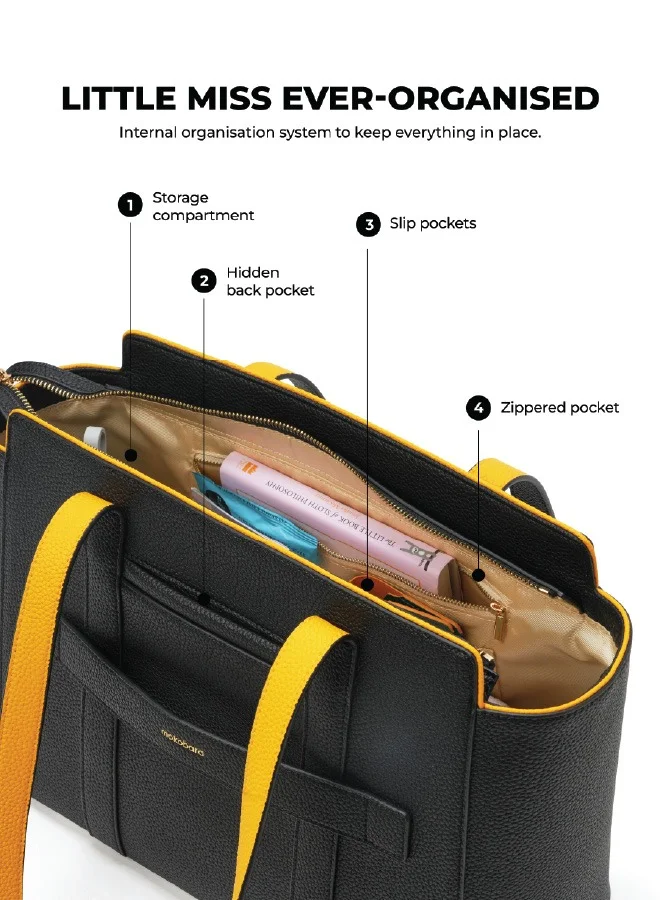 Mokobara The Sunflower Tote Bag | Lightweight for Daily use and Work with Luggage Sleeve and 14" Laptop Compartment for Women (Crypto 2.0)
