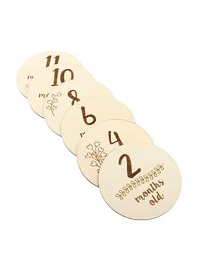 6 Pcs Double Sided Milestone Cards For Baby Boy Girl Monthly Photo Props Durable Birth Announcement - Image 1