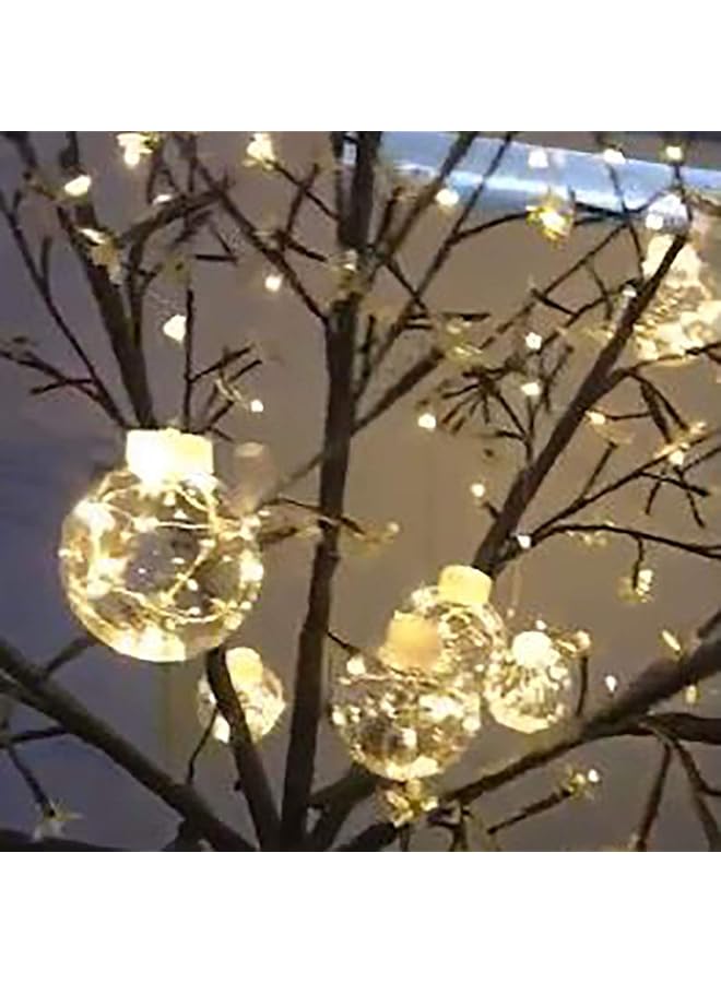 إيروريكس سلسلة أضواء LED تعمل بالبطارية مكونة من 200 مصباح LED لتزيين الحفلات الداخلية والخارجية، أضواء نحاسية، أضواء ستائرية باللون الأصفر - Image 1