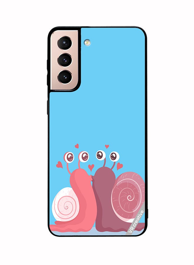 VR CREATIVE Protective Case Cover For Samsung Galaxy S21 Plus 5G Love Snail Design Multicolour - Image 1