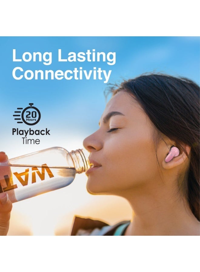 Promats Promate Acoustic In‑Ear TWS Earphone (Lush) – Bluetooth 5.1 True Wireless Earbuds with IntelliTouch Touch Controls, Balanced Bass & HD Audio, IPX5 Sweat‑Resistant & Splash‑Proof, Up to 20‑Hour Total Playback, Compact Lightweight Design  - Image 5