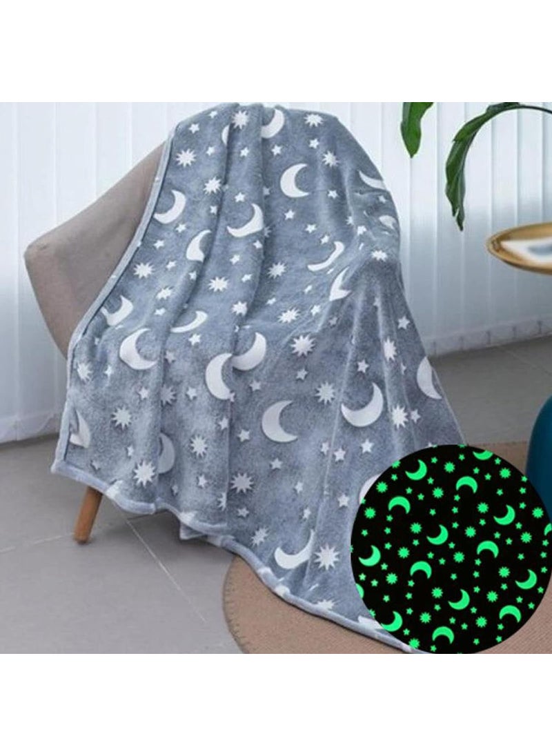 Planet of Toys - Glow in Dark Blanket for Kids Girls & Boys & Cozy Warm Blanket for Babys | Super Soft Microfiber, Soft, Breathable, Non Toxic, Warm Kids Printed Blanket (Star Blanket) - Image 1