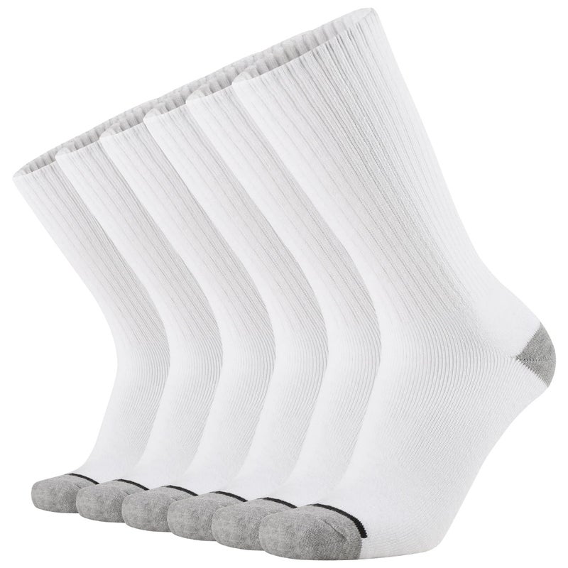 ONKE Max Full Cushion Crew Socks for Men Heavy Duty Work Boot Steel Toe Workout Athletic Thick Warm Moisture Wicking Control(White XL) - Image 1