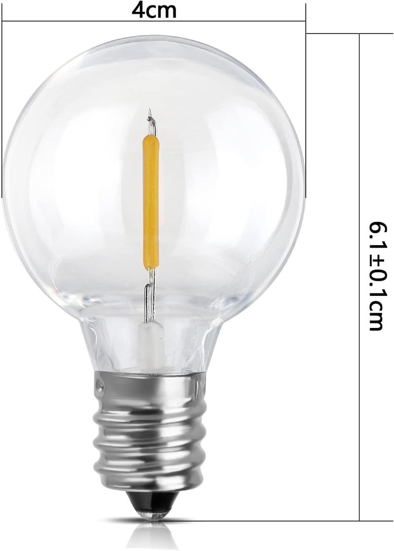XERGY G40 LED Replacement Light Bulbs for String Lights, E12 Base Shatterproof LED Bulbs (1W, Pack of 6) - Image 3