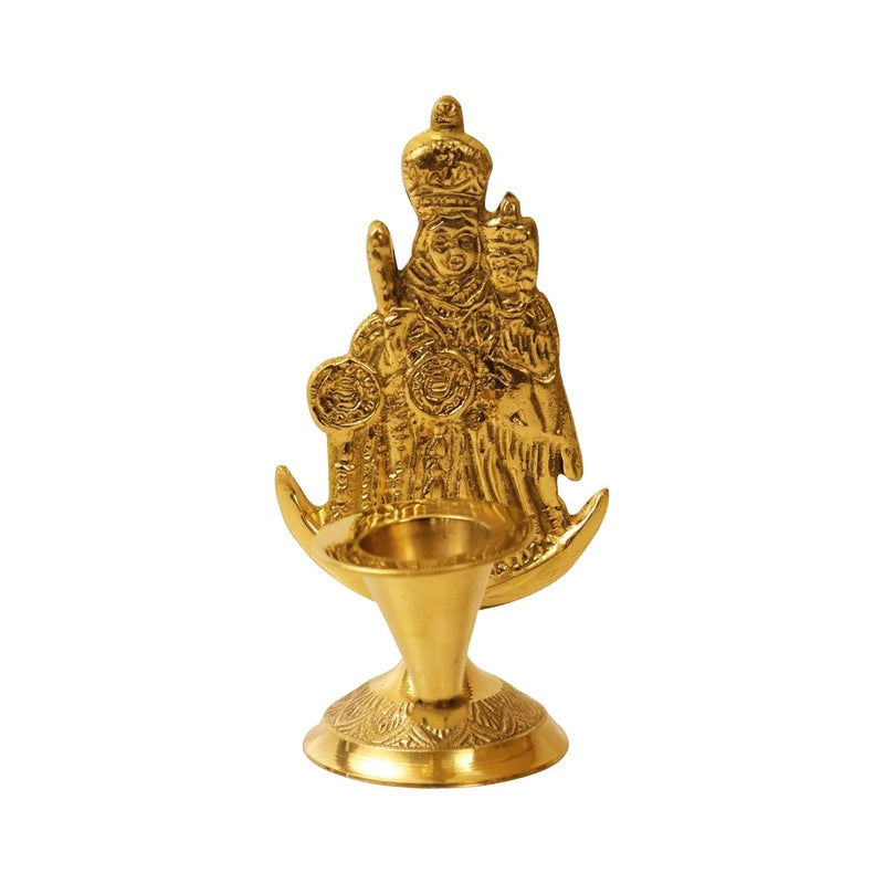 Putrika Brass Mother Mary Candle Holder StandPoojaPujaDecorativeHome DecorationBest Return Gift for Living Bedroom Dining Room Mother Mary - Image 4
