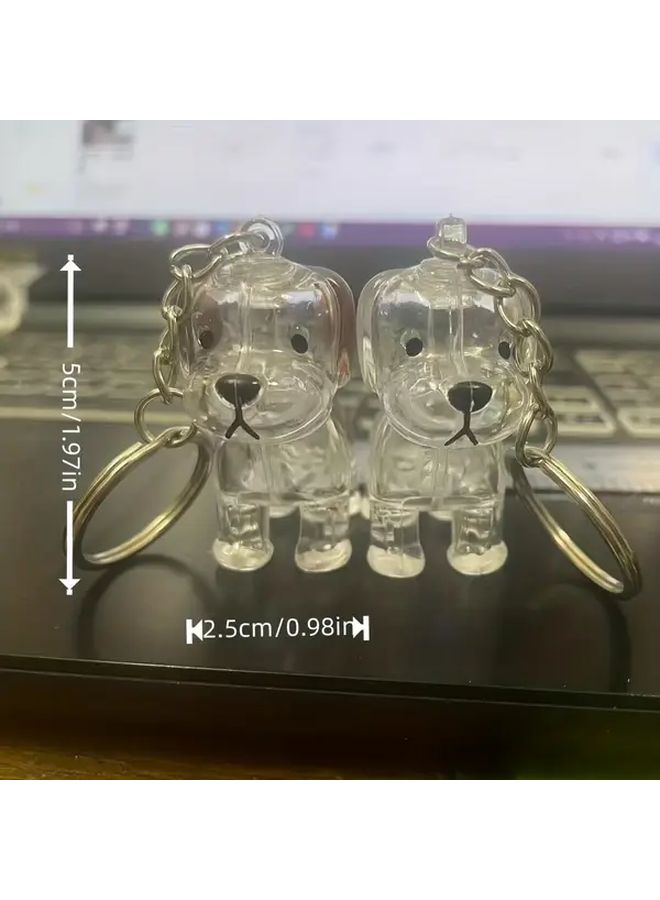 DIY Puppy Keychain Kit Black Dalmatian Keychain Container With Cute Dog Shaped Container Fillable With Water Sand Color Beads Pet Charm And Party Favors Gift For Dog Lovers Openable Ring Closure - Image 3