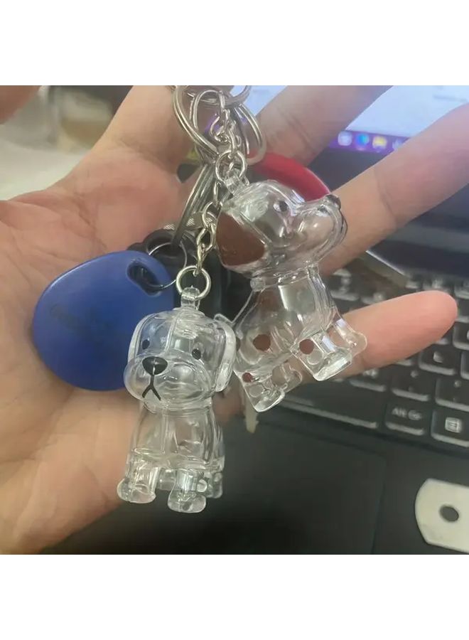 DIY Puppy Keychain Kit Black Dalmatian Keychain Container With Cute Dog Shaped Container Fillable With Water Sand Color Beads Pet Charm And Party Favors Gift For Dog Lovers Openable Ring Closure - Image 5