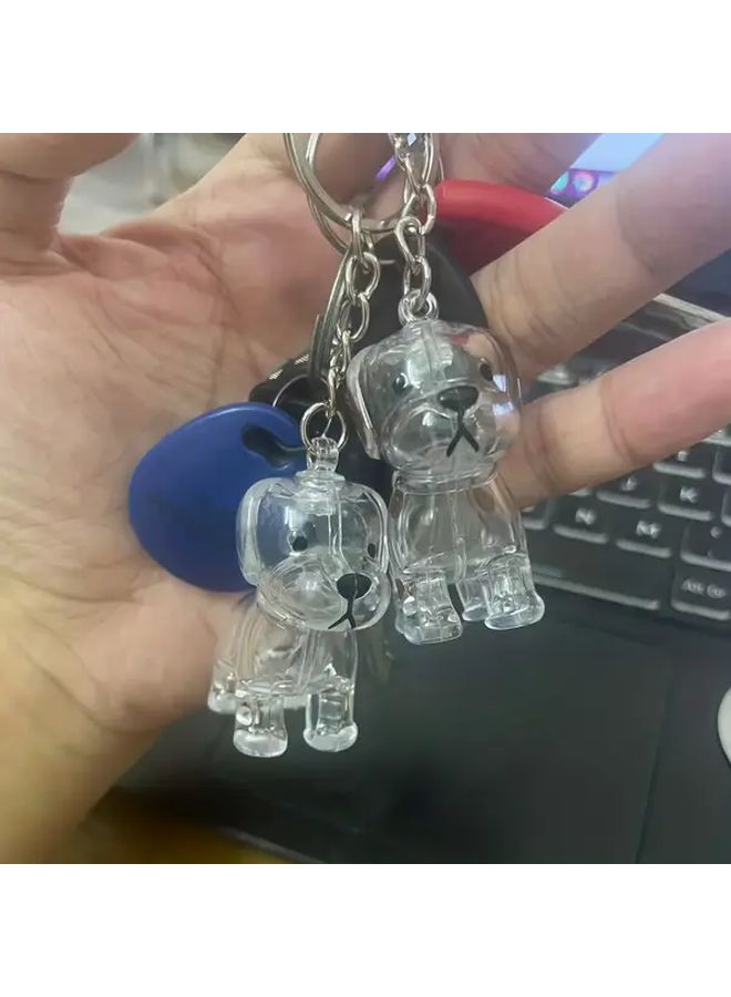 DIY Puppy Keychain Kit Black Dalmatian Keychain Container With Cute Dog Shaped Container Fillable With Water Sand Color Beads Pet Charm And Party Favors Gift For Dog Lovers Openable Ring Closure - Image 4