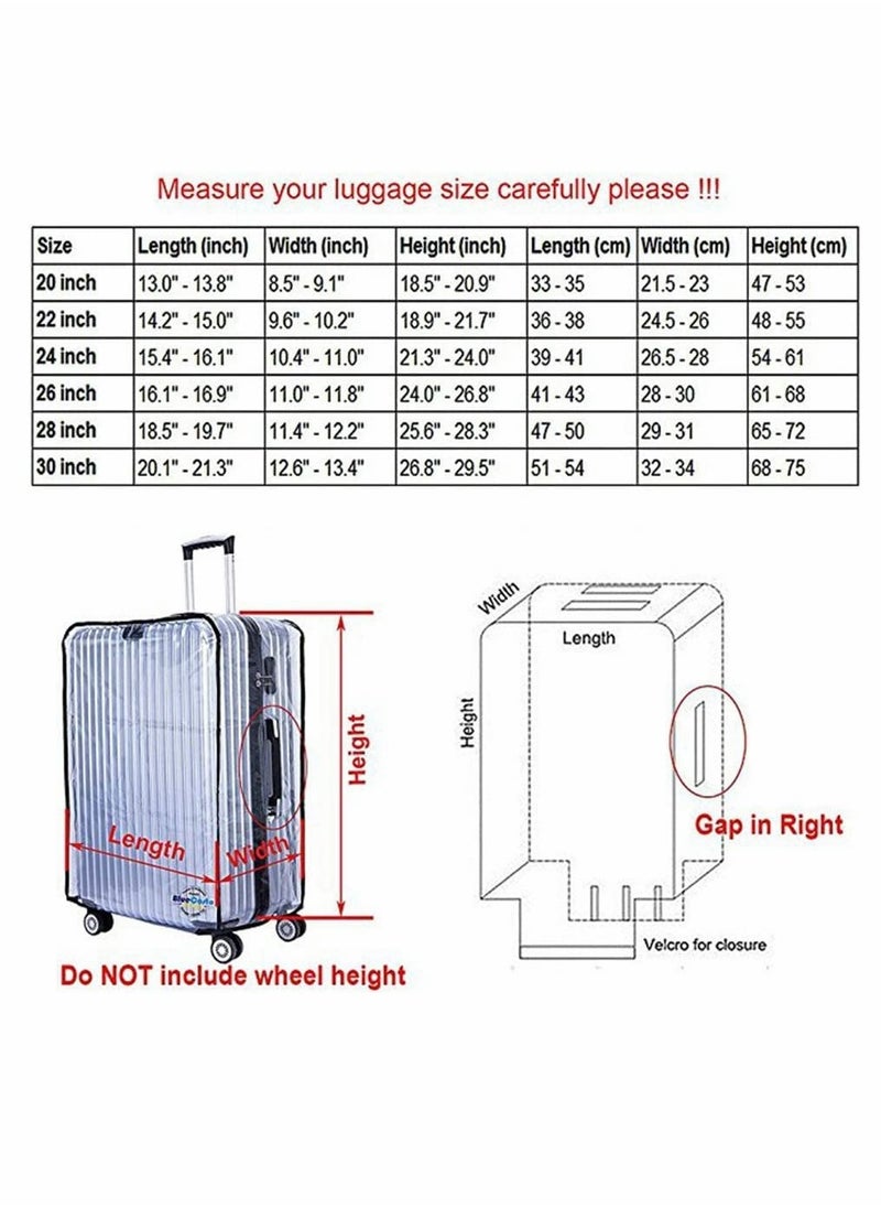 Excefore - Clear PVC Suitcase Cover Protectors, Travel Luggage Trolley Case Cover, Transparent Travel Luggage Cover Waterproof Dust-Proof Scratchproof for Business Trip Daily Using (26 Inch) - Image 1