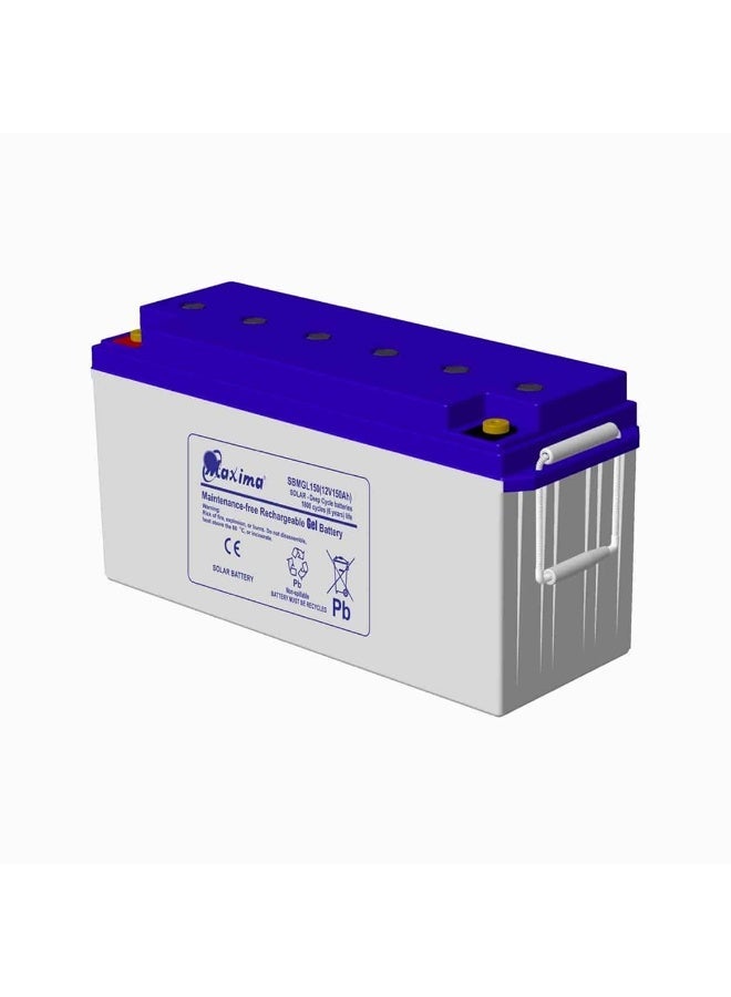 Maxima 12V 150Ah Gel Battery Deep Cycle Maintenance-Free Solar Inverter Backup Power Supply Solution - Image 1