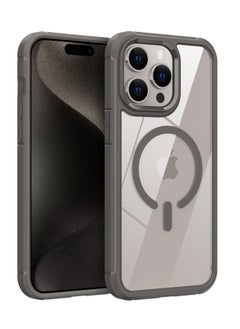 Magnetic New Designed for 15 Pro Max Case, Compatible with Magsafe, Shockproof Protective Phone Case for 15 Pro Max 6.7 Inch, Titanium Gray