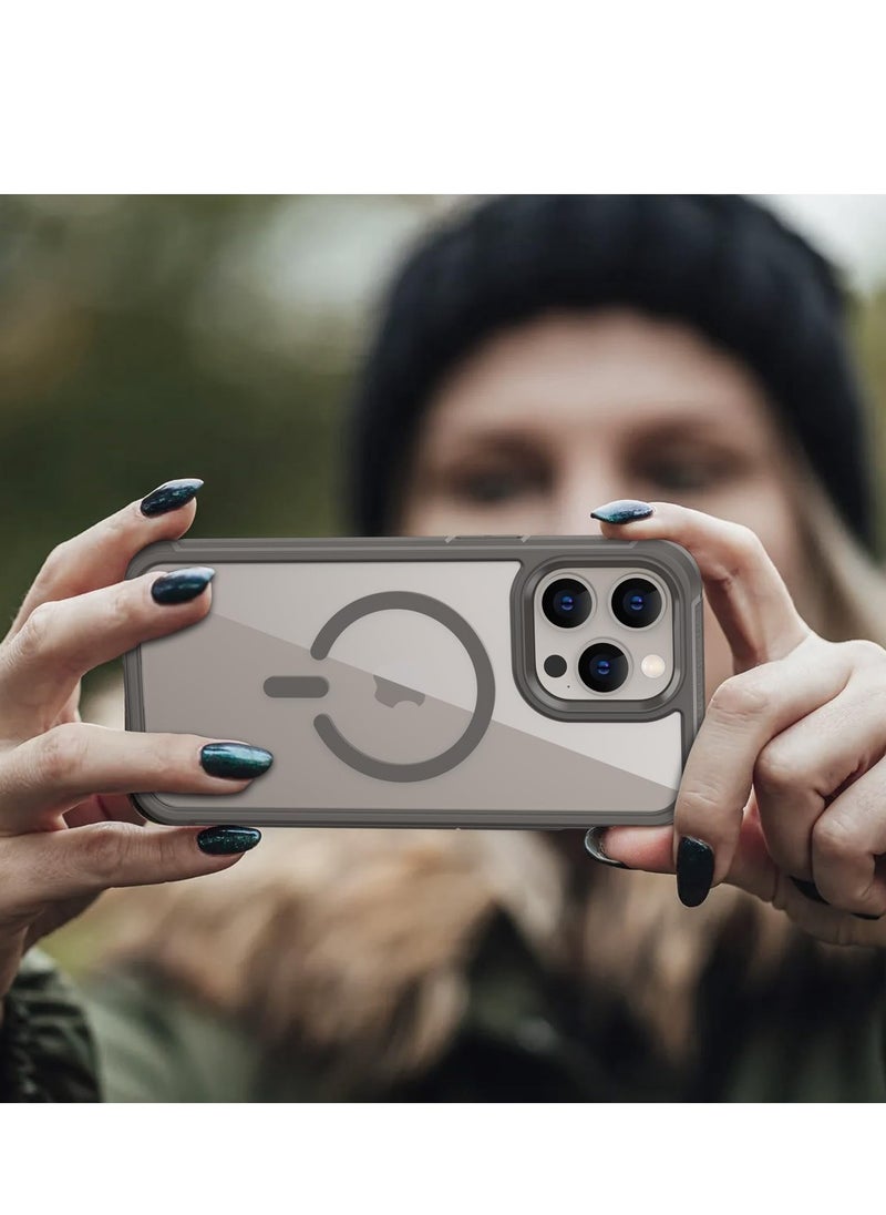 Excefore - Magnetic New Designed for 15 Pro Max Case, Compatible with Magsafe, Shockproof Protective Phone Case for 15 Pro Max 6.7 Inch, Titanium Gray - Image 1