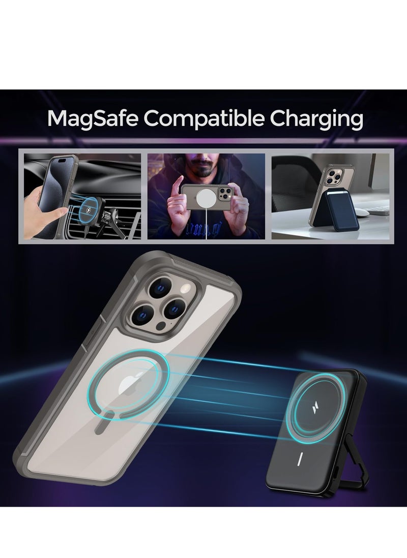 Excefore - Magnetic New Designed for 15 Pro Max Case, Compatible with Magsafe, Shockproof Protective Phone Case for 15 Pro Max 6.7 Inch, Titanium Gray - Image 1