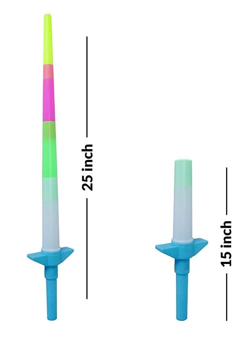 Meetion سيف الحفلات من شركة ألتيكا مع أضواء LED، سيف وامض يتوهج في الظلام، عصا ألعاب مضيئة قابلة للتمدد للأطفال، سيف LED للأولاد والبنات، عبوة من قطعة واحدة - Image 3