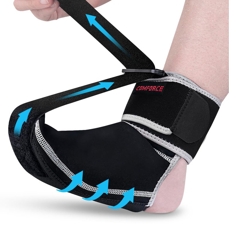COMFORCE Plantar Fasciitis Night Splint Sock Adjustable Plantar Fasciitis Brace for Foot Drop Achilles Tendonitis Heel Spur Pain Relief BlackMedium - Image 3