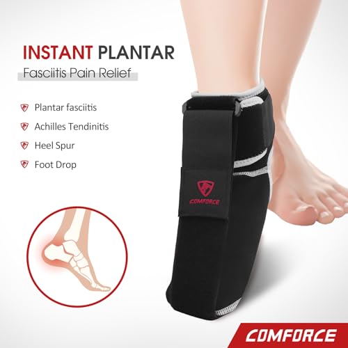 COMFORCE Plantar Fasciitis Night Splint Sock Adjustable Plantar Fasciitis Brace for Foot Drop Achilles Tendonitis Heel Spur Pain Relief BlackMedium - Image 5