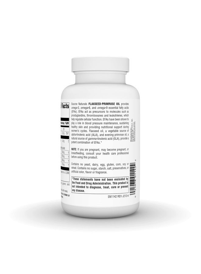 Source Naturals Flax Seed-Primrose Oil, Omega 3,6,9 EFA Complex, 1300mg - 90 Softgels - Image 3