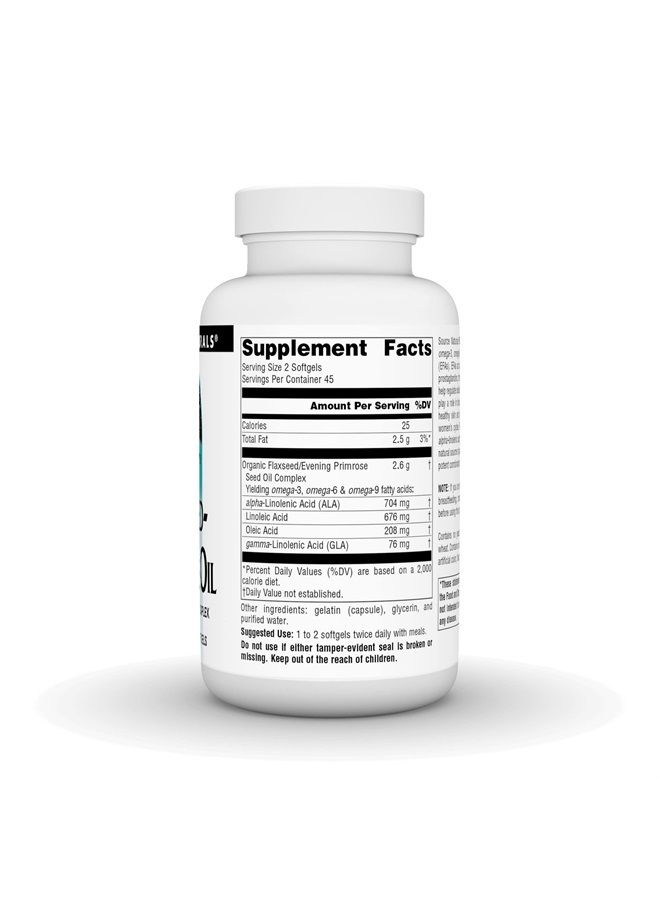 Source Naturals Flax Seed-Primrose Oil, Omega 3,6,9 EFA Complex, 1300mg - 90 Softgels - Image 2
