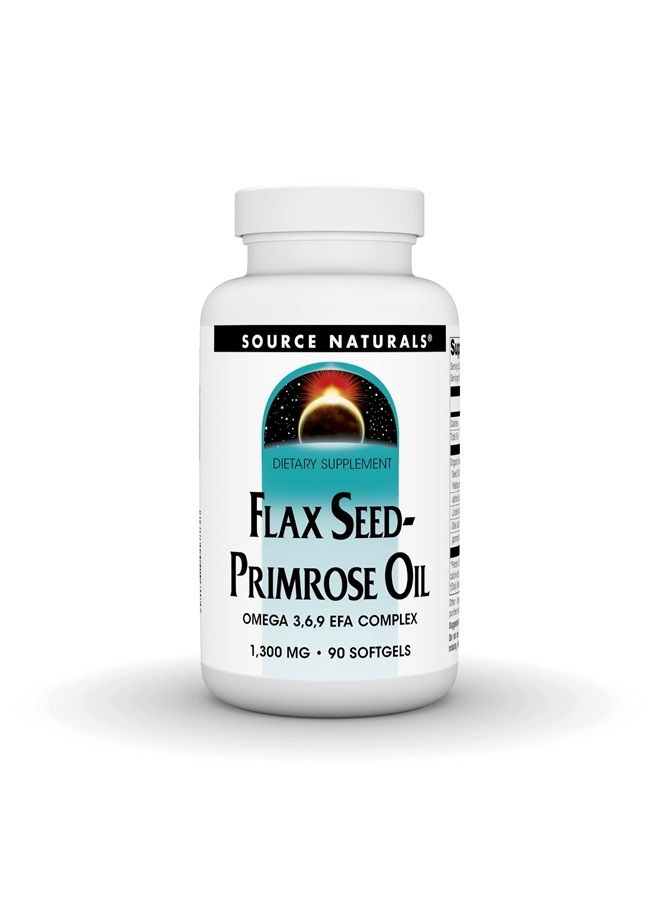Source Naturals Flax Seed-Primrose Oil, Omega 3,6,9 EFA Complex, 1300mg - 90 Softgels - Image 1