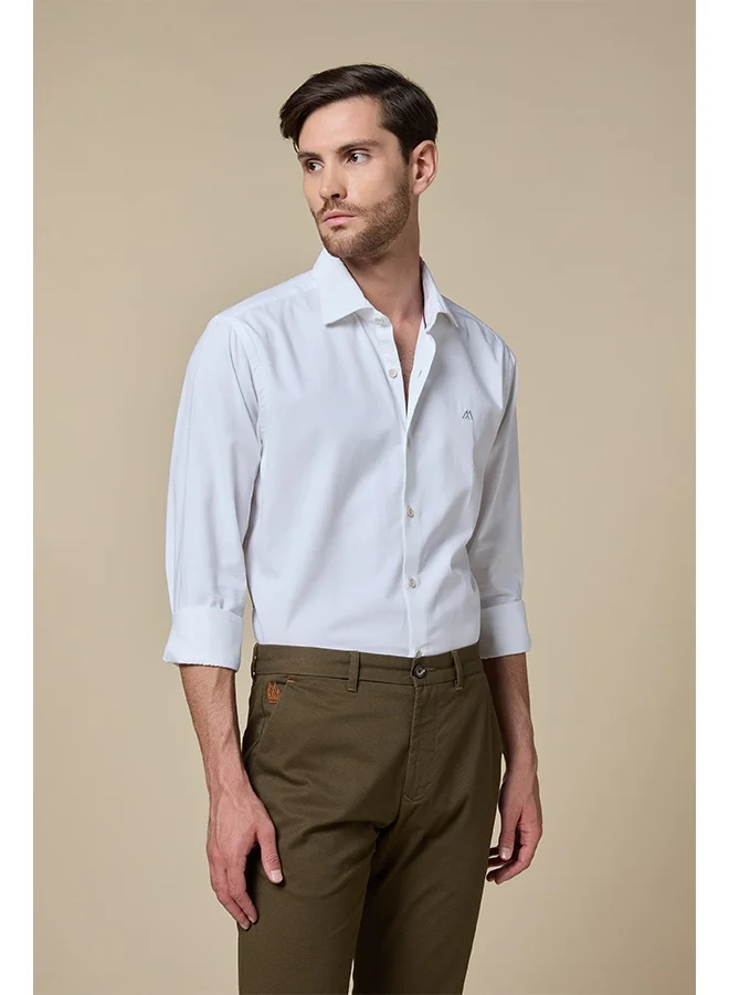 Mannerism The Chestnut Craft Brown Stretch Dobby Chinos Slim Fit