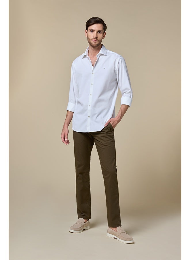 Mannerism The Chestnut Craft Brown Stretch Dobby Chinos Slim Fit - Image 3