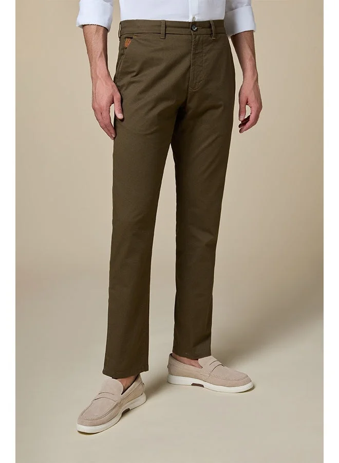 تكلف The Chestnut Craft Brown Stretch Dobby Chinos Slim Fit