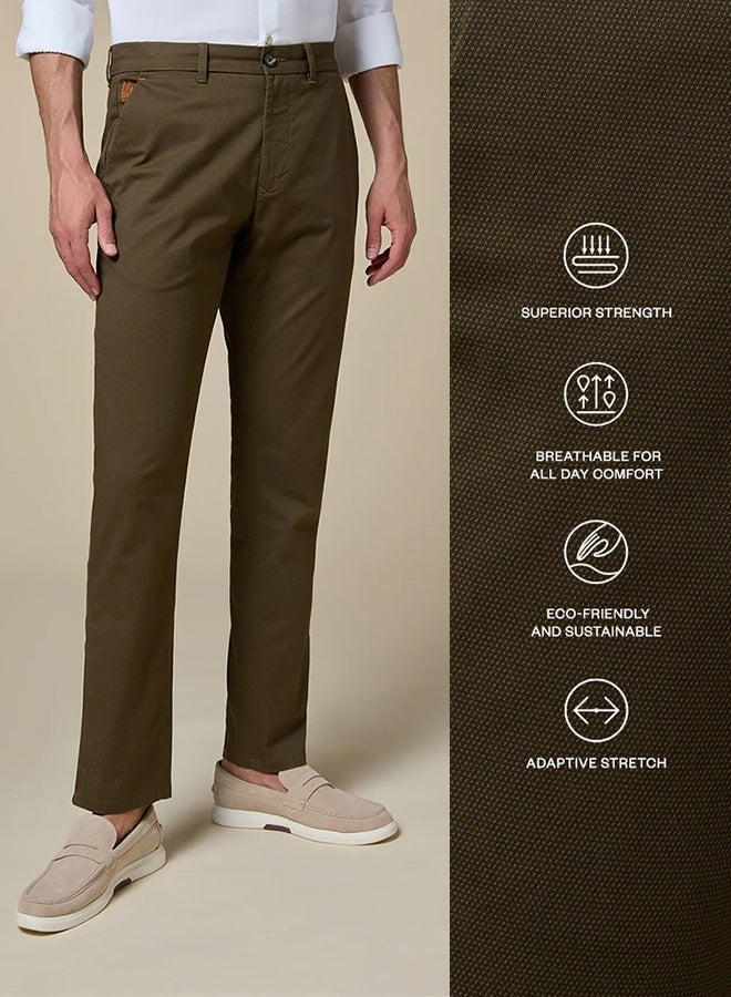 مانرزم The Chestnut Craft Brown Stretch Dobby Chinos Slim Fit - Image 3