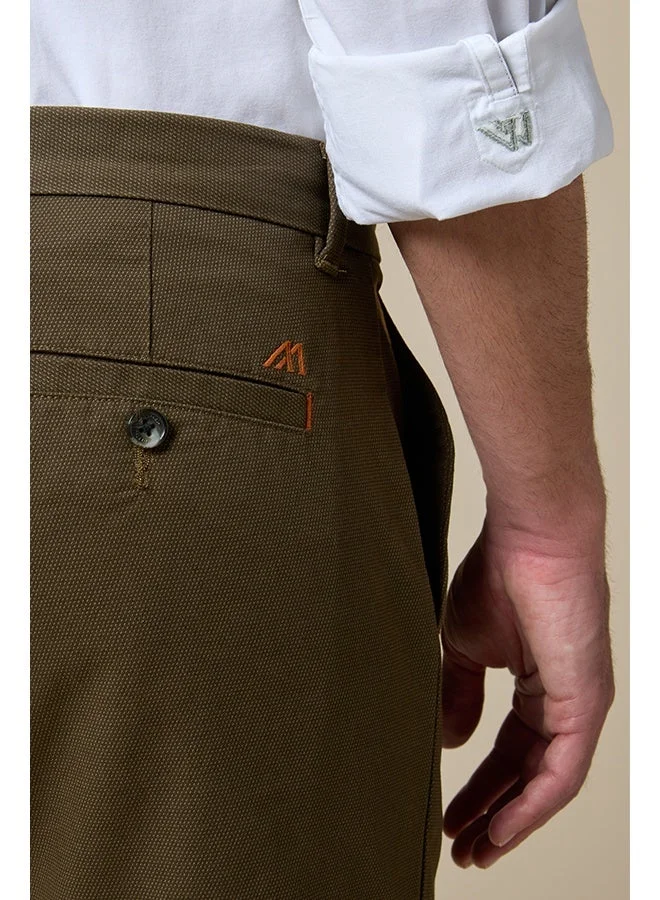 MANNERISM  The Chestnut Craft Brown Stretch Dobby Chinos Slim Fit for Men | Best Price UAE