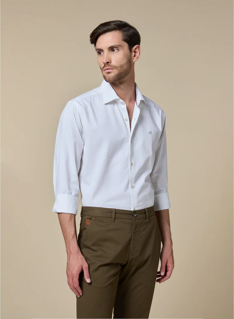 مانرزم The Chestnut Craft Brown Stretch Dobby Chinos Slim Fit